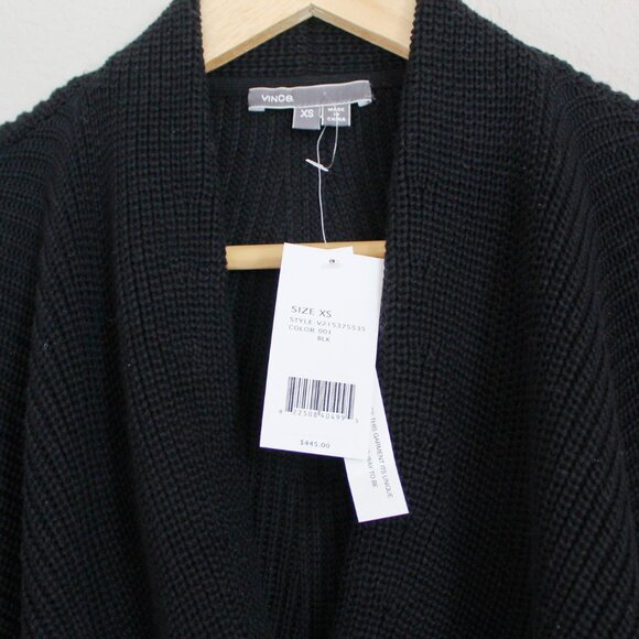 NWT Vince Draped Cotton Cardigan, Black– Luxe Layering, Office to Weekend Style - Picture 5 of 12
